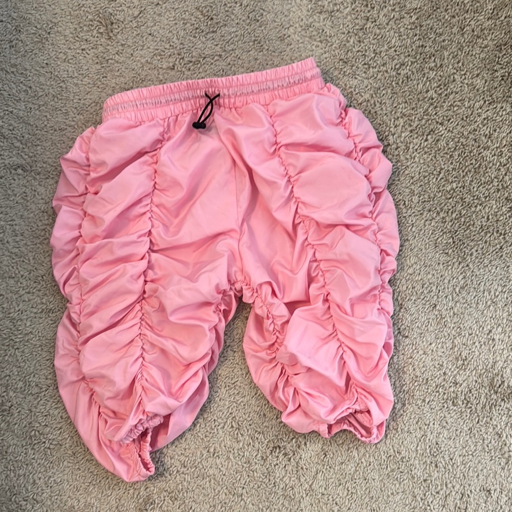 Stylish Pink Ruched Pants